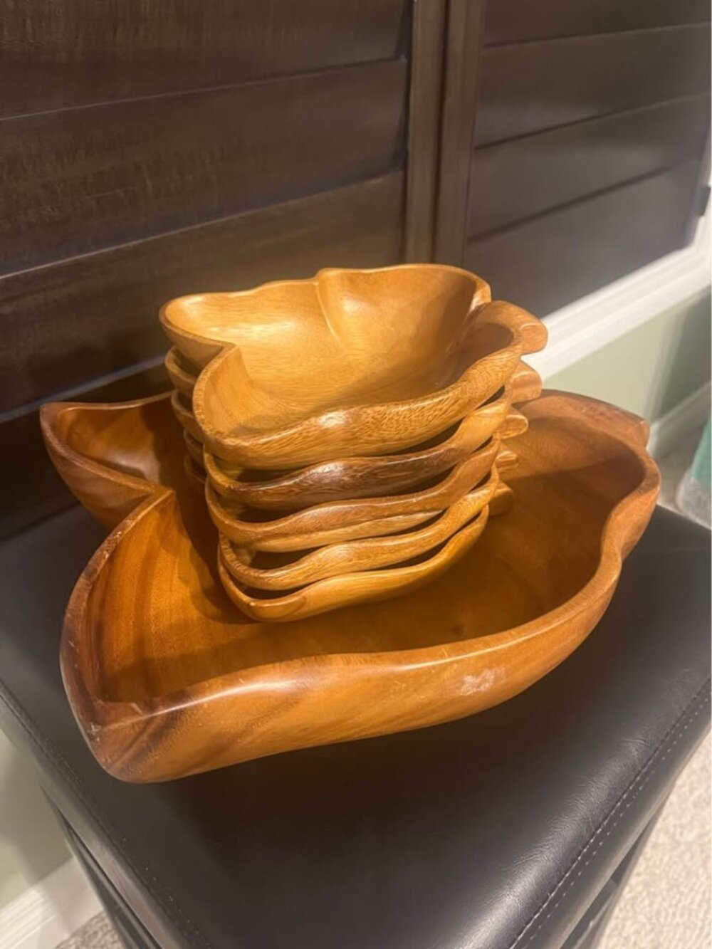 Vintage Monkey Pod Wooden Bowl Set